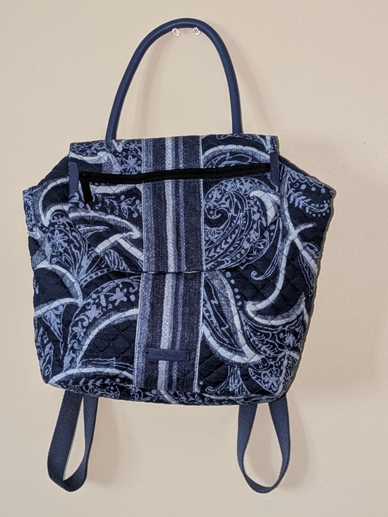 Vera Bradley Handbags - Vera Bradley Indigo Quilted Convertible Backpack Tote
